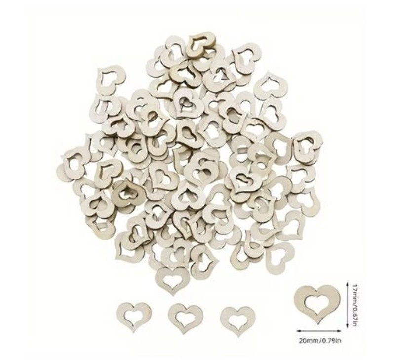 100 piece Valentines hollow hearts table scatters