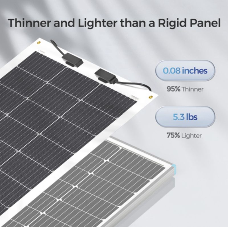 100 Watt 12 Volt Flexible Monocrystalline Solar Panel