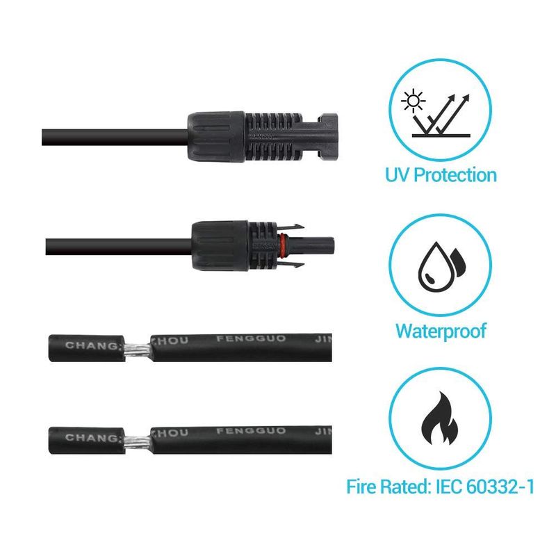 Renogy MC4 Solar Extension Cable -10ft 10AWG Pair (3 Meter)