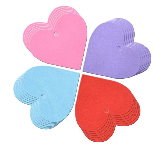 100 Large Heart-Shaped Cardstock Cutouts