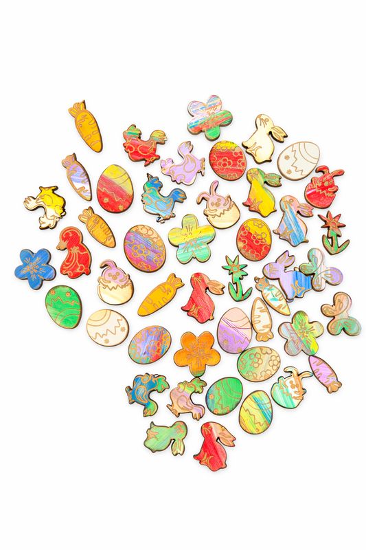 100 Pieces Wooden Easter themed table scatters