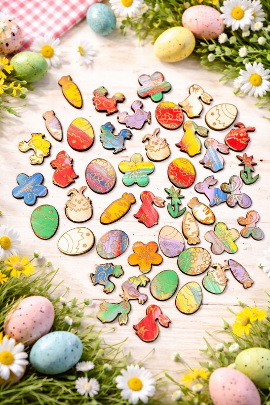 100 Pieces Wooden Easter themed table scatters 100 Pieces Wooden Easter themed table scatters