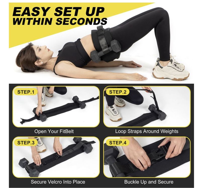 Hip Thrust Belt Adjustable Lifting Belt Weighted Exercise Belt for Dumbbell