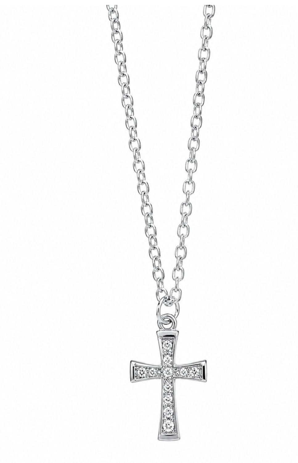 Crystal Cross Pendant Necklace - Silver Crystal Cross Pendant Necklace - Silver