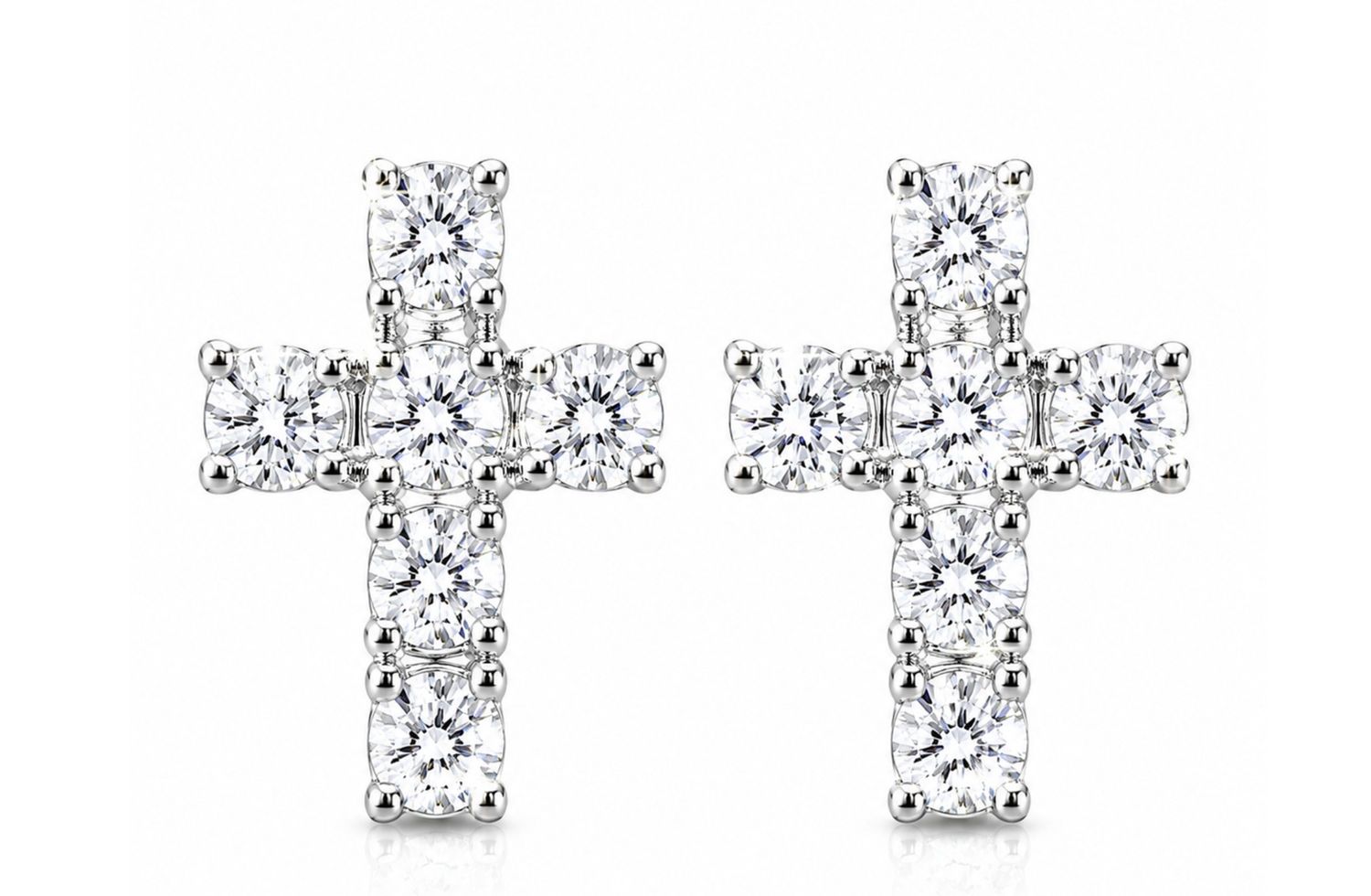 Radiant Faith Crystal Cross Stud Earrings Radiant Faith Crystal Cross Stud Earrings