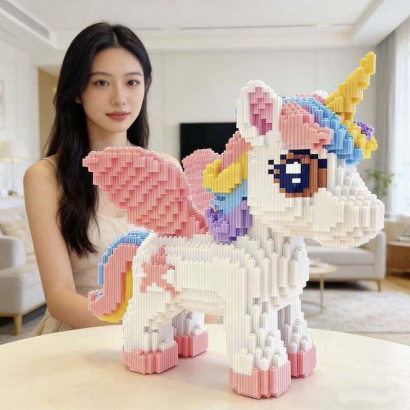 Rainbow Unicorn Building Blocks 5000 Pieces
