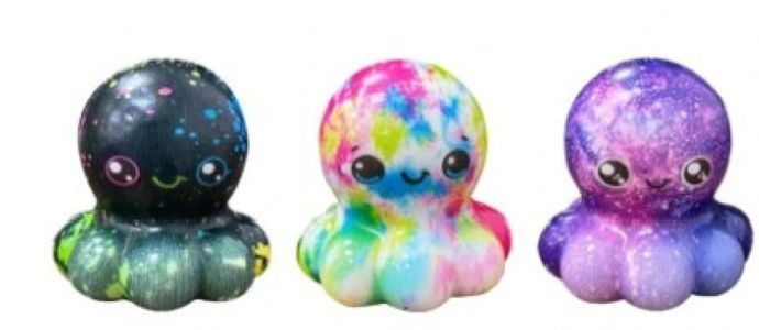 3 Pieces of Squishy Octopus Sensory Toys
