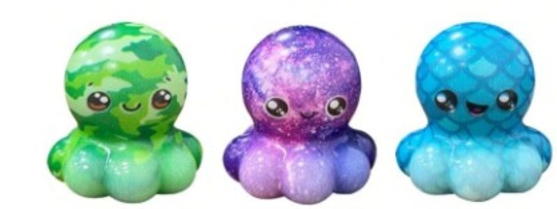 3 Pieces of Squishy Octopus Sensory Toys