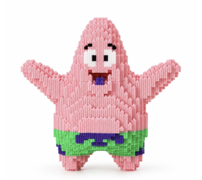 SpongeBob SquarePants 3800 Pieces Square Building Blocks - Patrick
