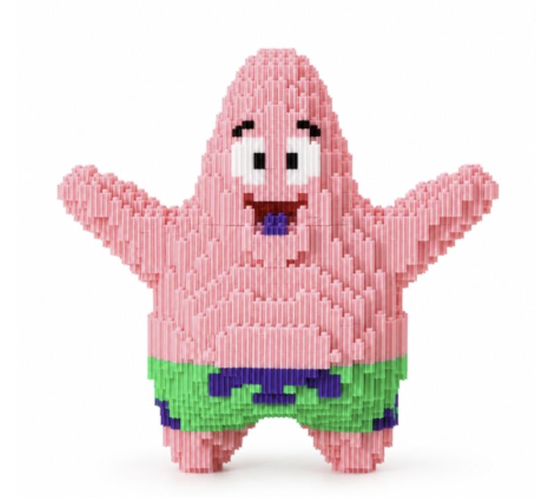 SpongeBob SquarePants 3800 Pieces Square Building Blocks - Patrick