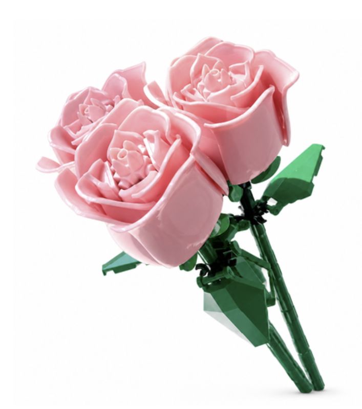 Pink Rose Bouquet - 300-Piece Building Block Set