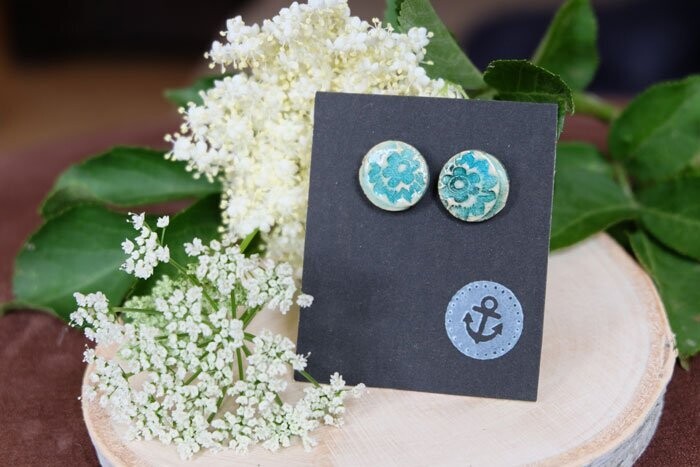 Keramik Ohrstecker 'Blumen'