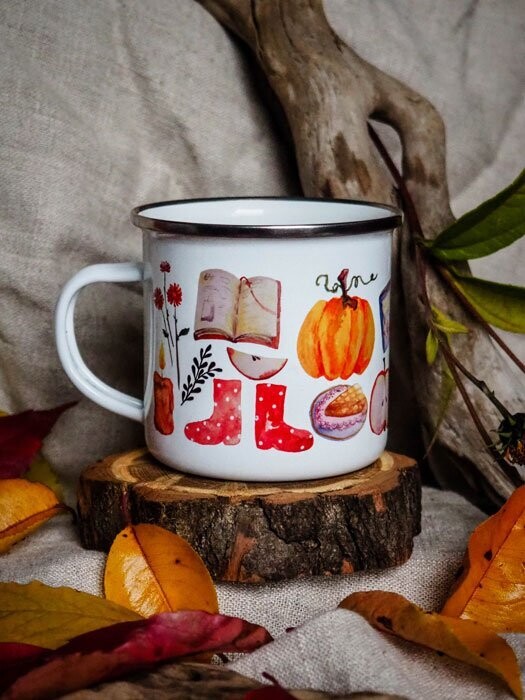 Emaille-Tasse 'Herbst'