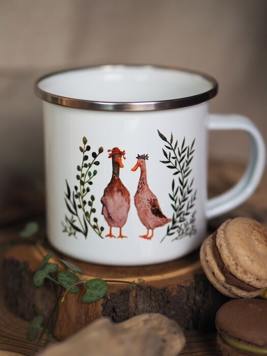 Emaille-Tasse 'Laufenten'