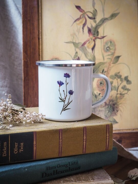 Emaille-Tasse 'Kornblume'
