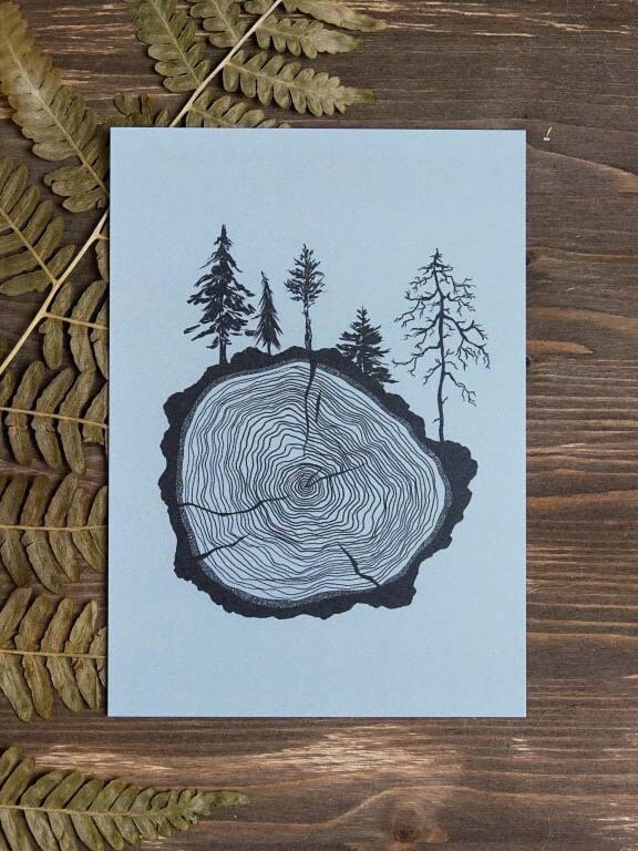 Postkarte 'Baumscheibe'