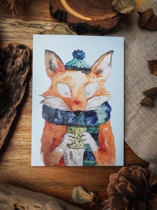 Postkarte 'Winterfuchs'