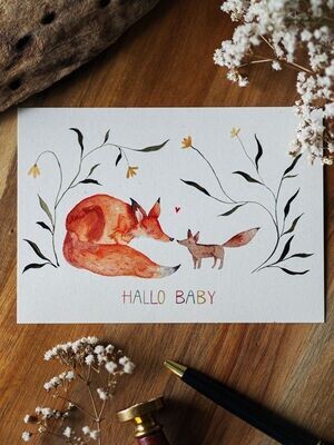 Postkarte 'Hallo Baby'