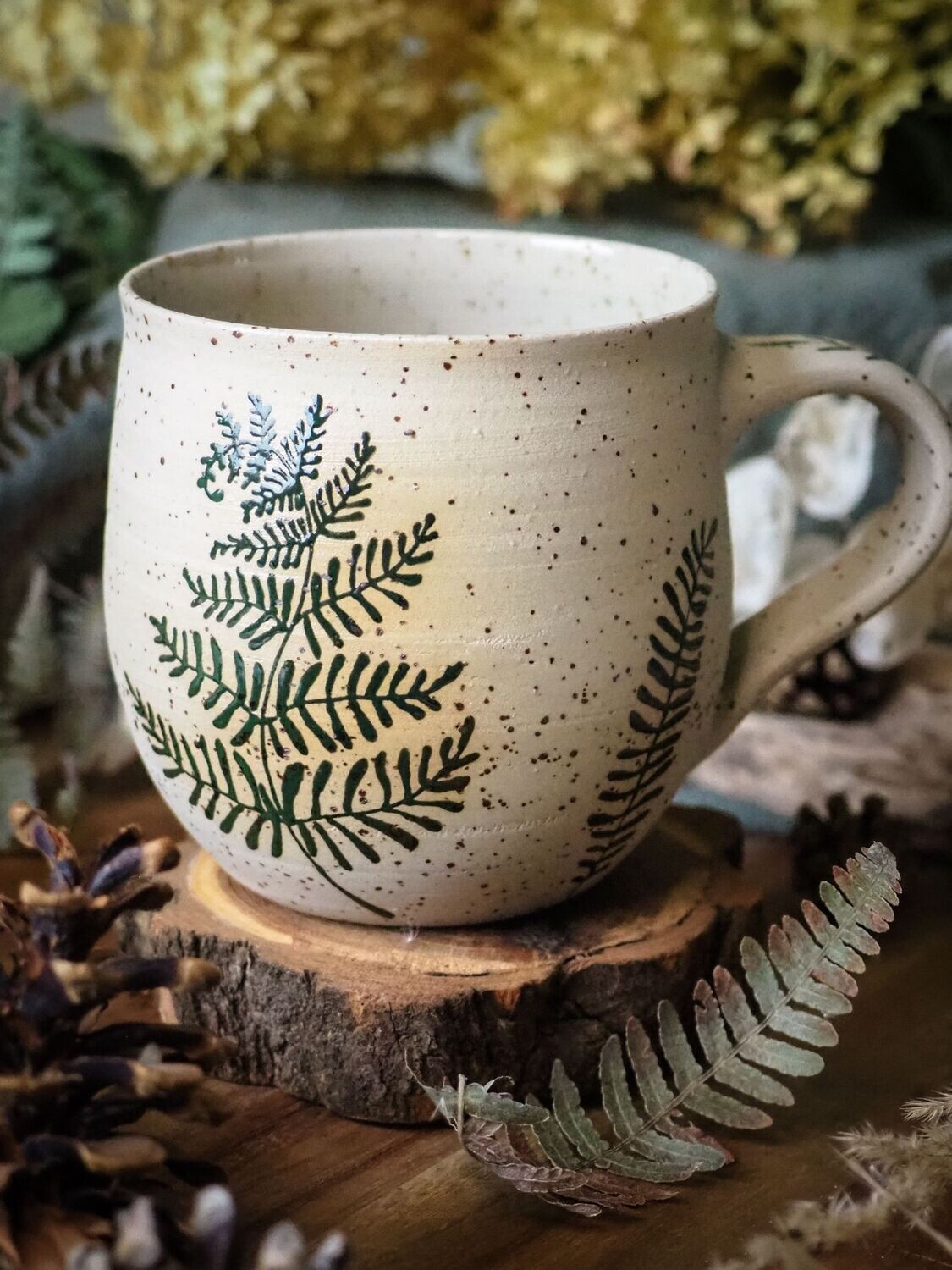 Keramik Tasse "Farne"