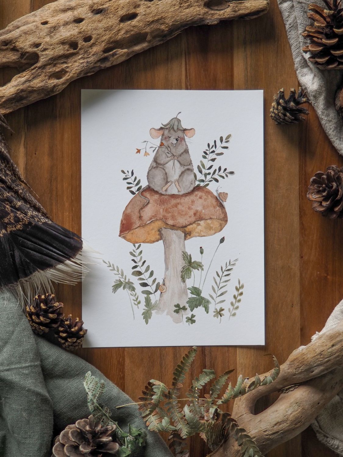 Kunstdruck 'Waldmaus"