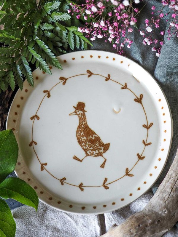 Keramik Teller 'Springande anka 2' Keramik Teller 'Springande anka 2'