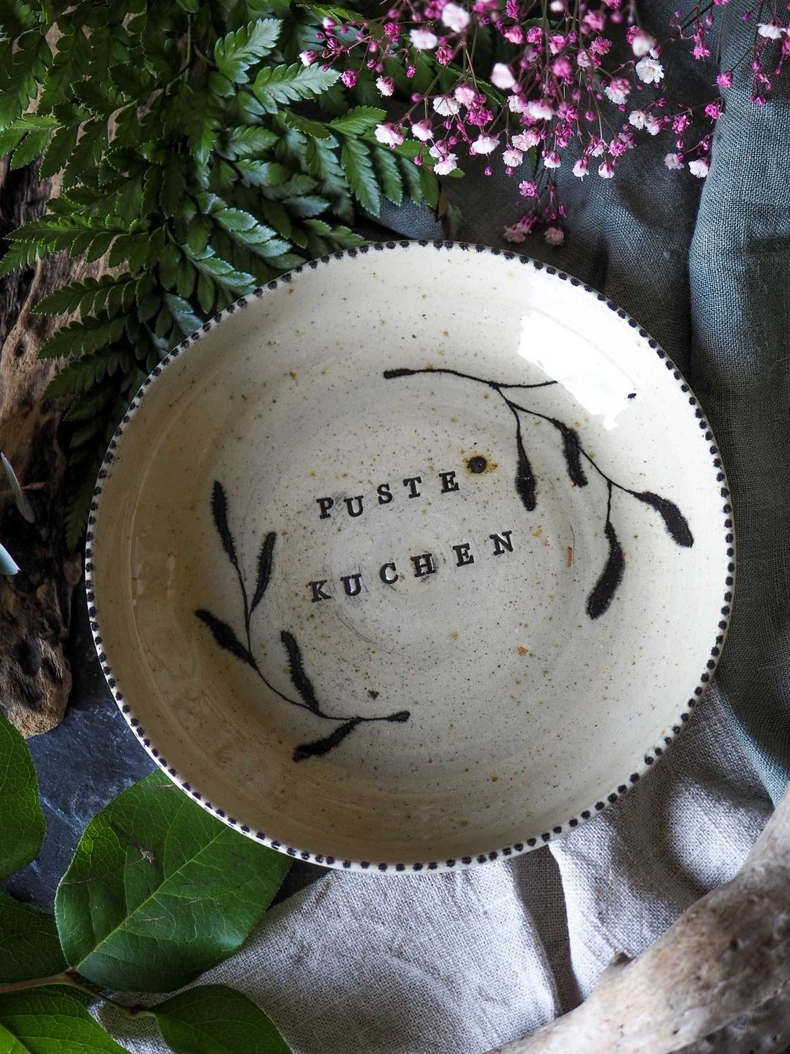 Keramik Teller 'Pustekuchen'