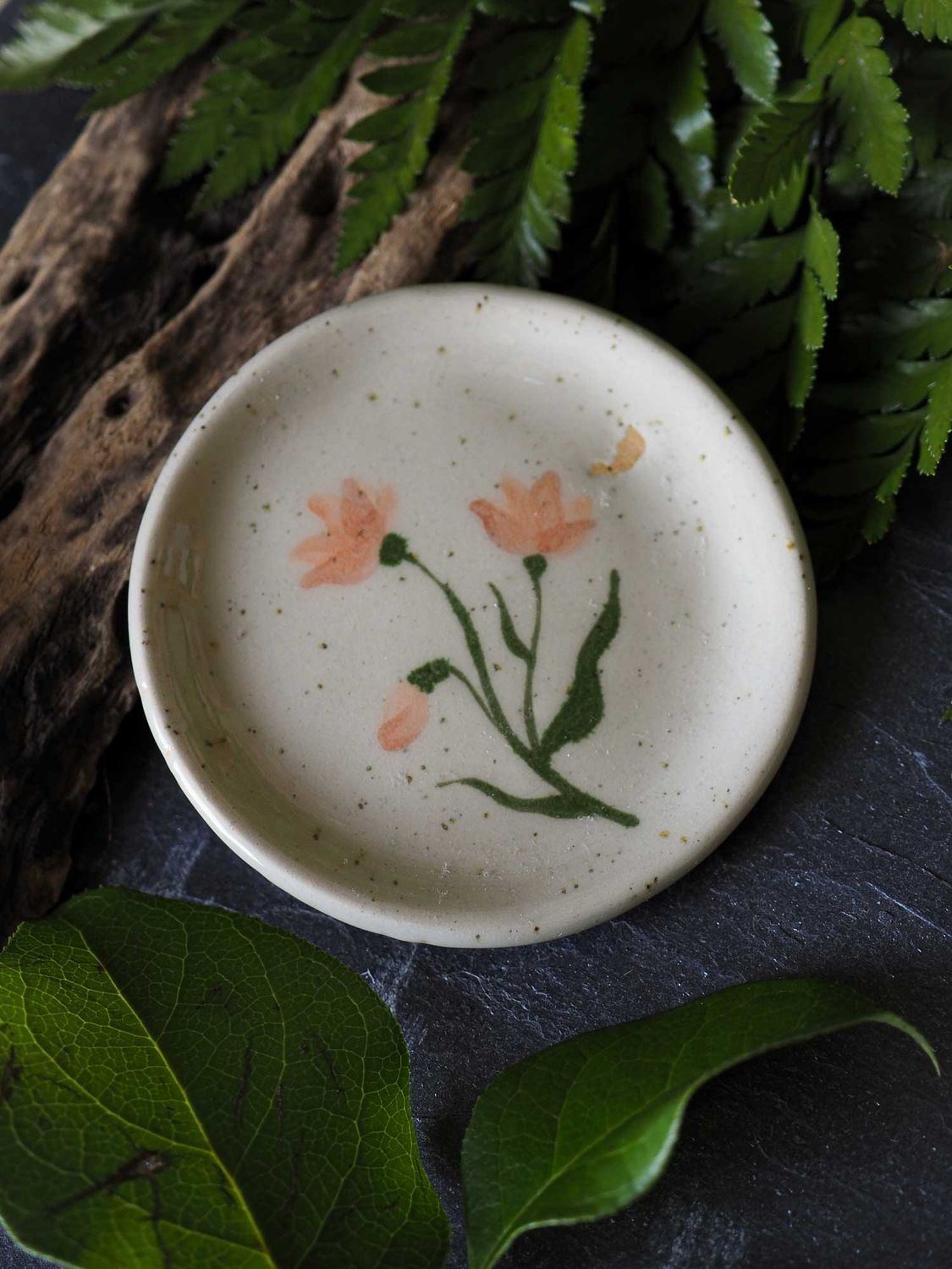 Keramik Tellerchen / Schmuckschale "blomma"