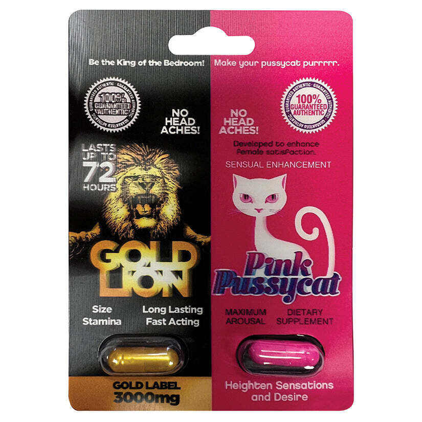 His &amp; Hers Pink Pussycat/Gold Lion Single Pack