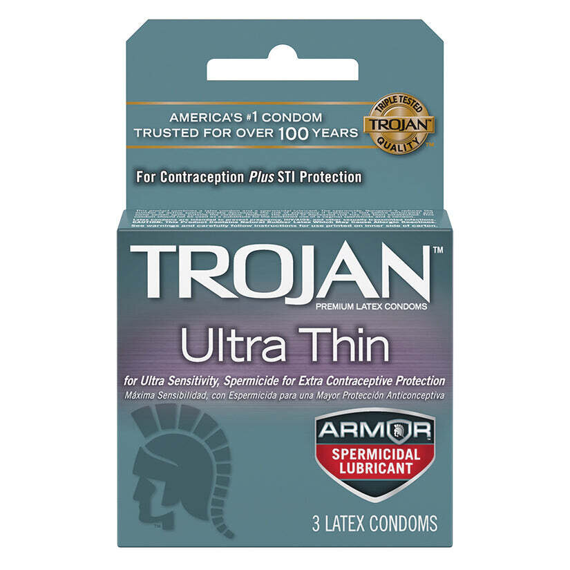 Trojan Ultra Thin Armor Spermicidal Condoms - 3 Pack