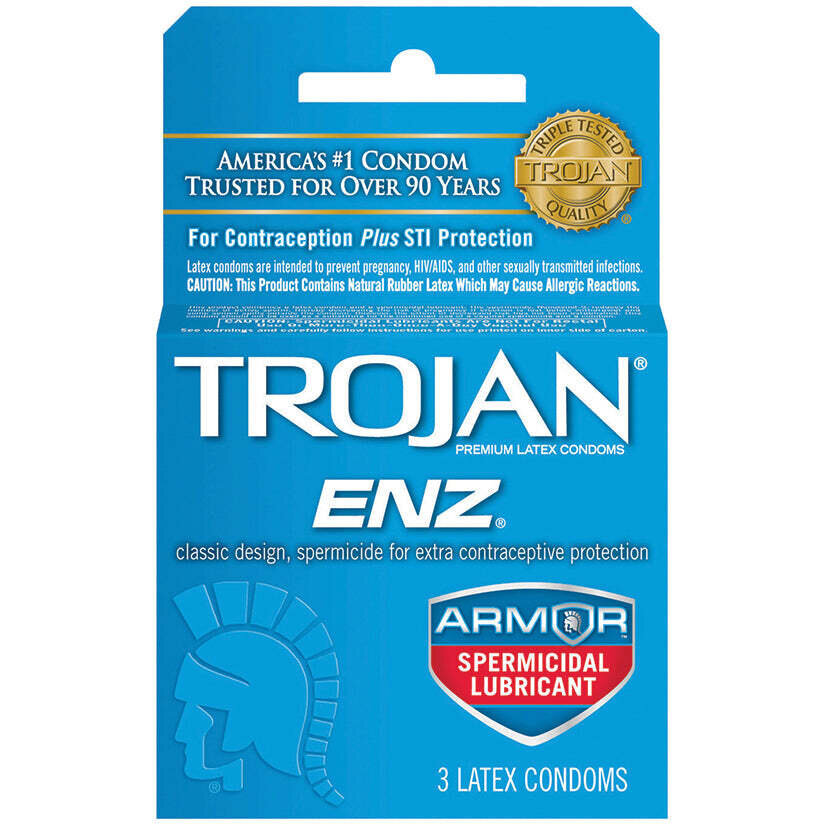 Trojan Enz Armor Spermicidal Lubricated  Condoms - 3 Pack