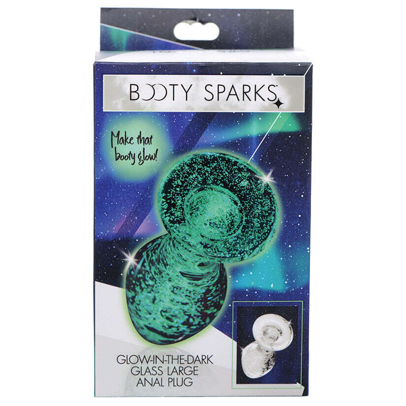 Glow-n-The-Dark Glass Anal Plug-Large