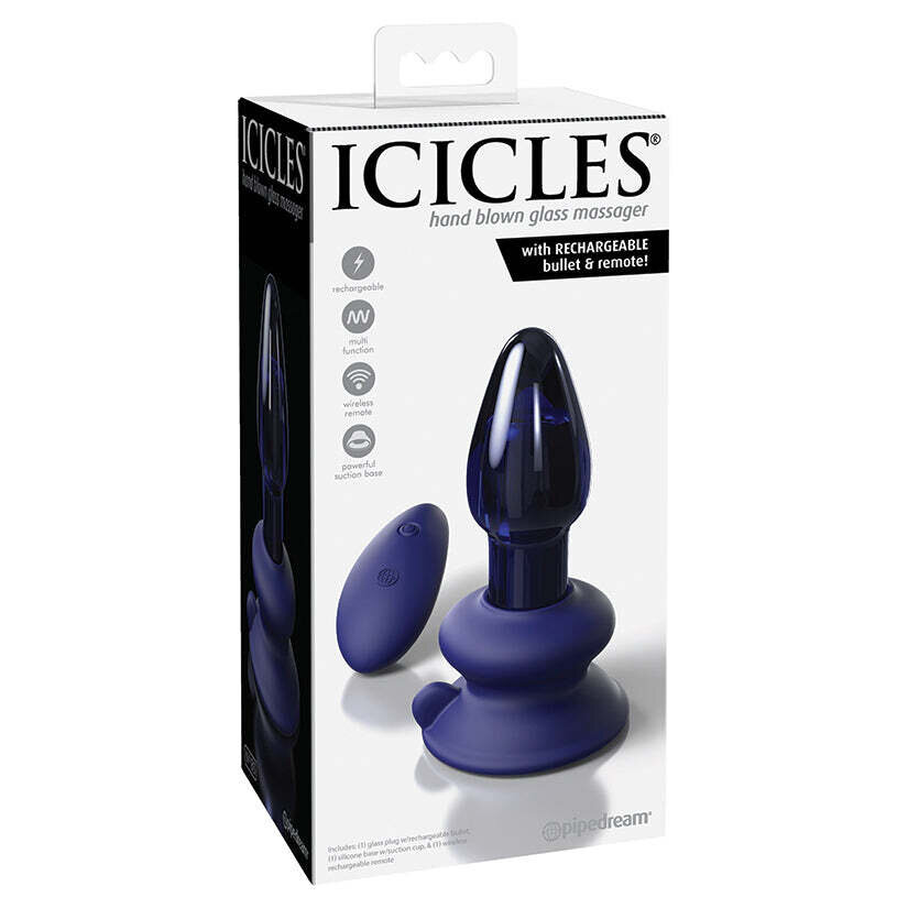 Icicles No.85 with Rechargeable Vibrator &amp; Remote-Blue