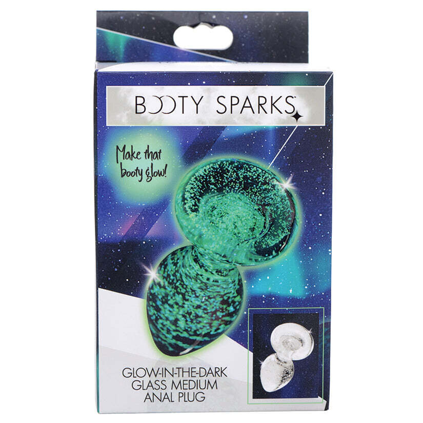 Glow-n-The-Dark Glass Anal Plug-Medium