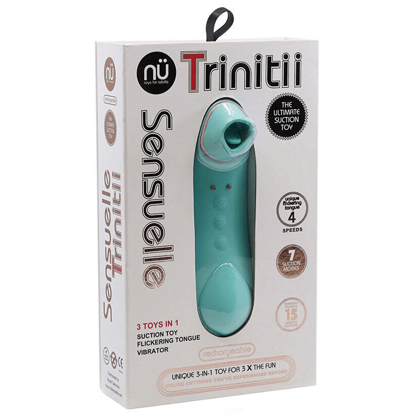 Sensuelle Trinitii 3-in-1 Suction Tongue-Electric Blue