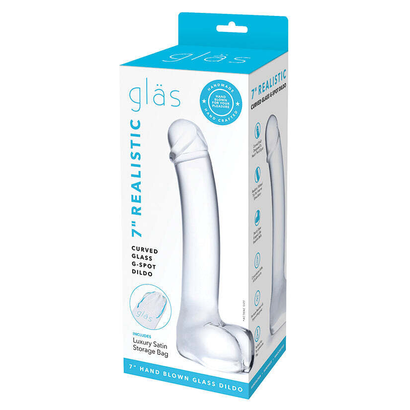 Glas 7&quot; Realistic Curved Glass G-Spot Dildo