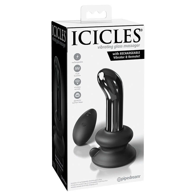 Icicles No.84 with Rechargeable Vibrator &amp; Remote-Black