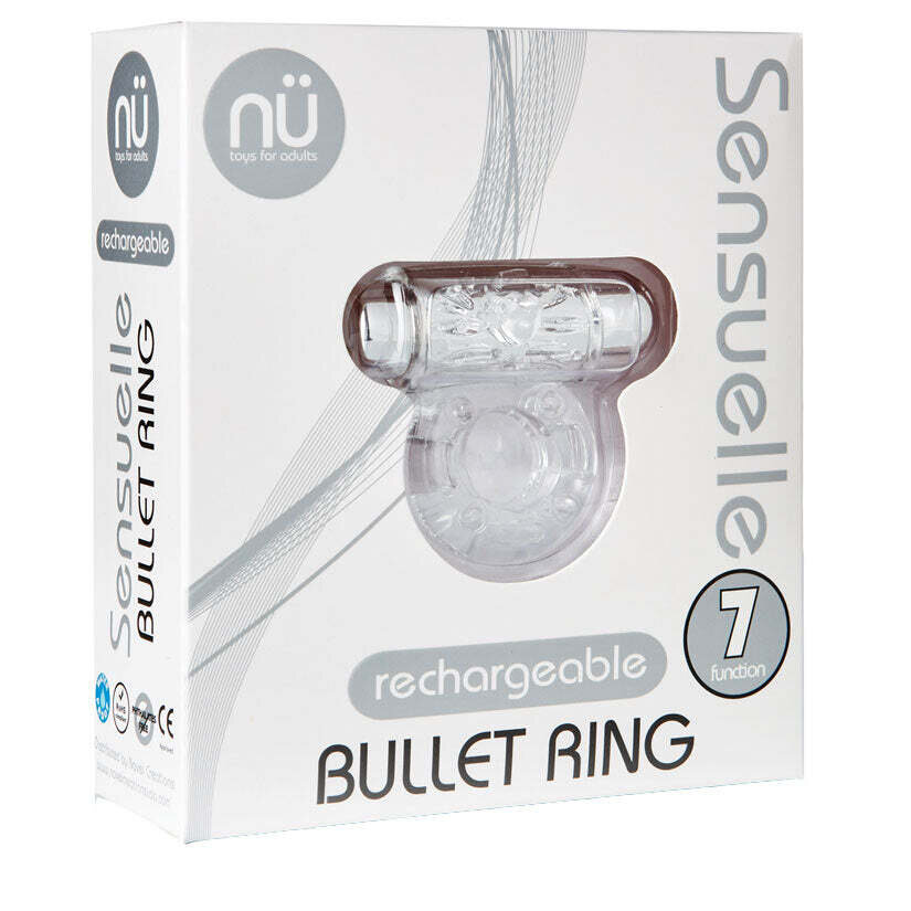 7 Function Rechargeable Bullet Ring -  Clear