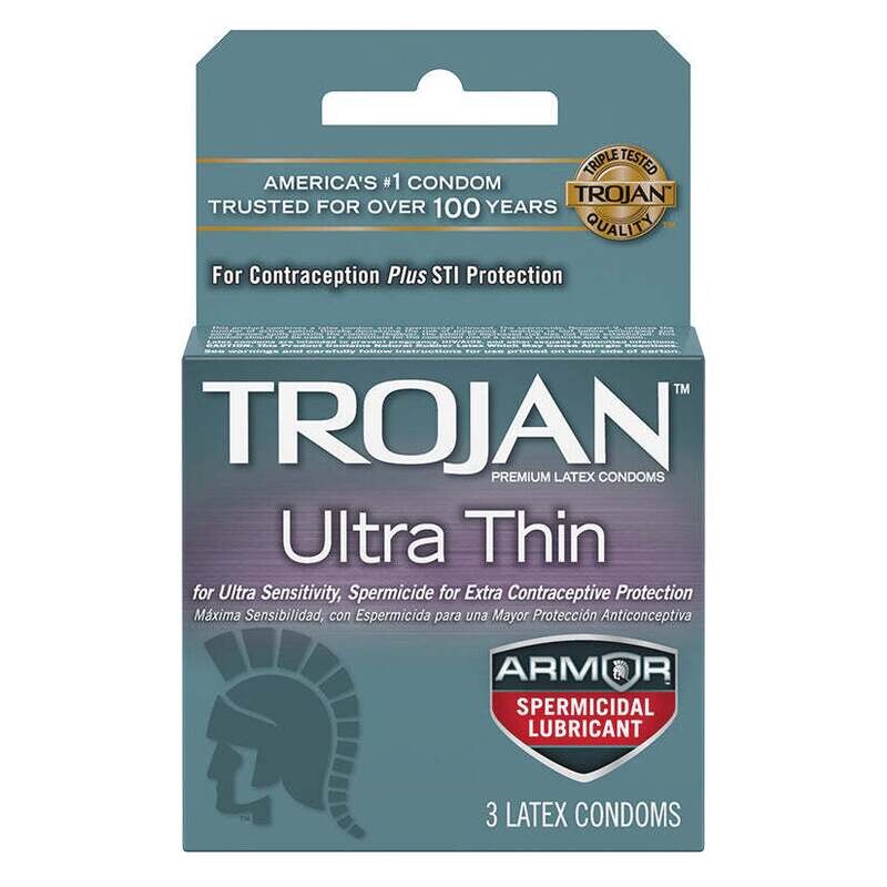 Trojan Ultra Thin Armor Spermicidal Condoms - 3 Pack