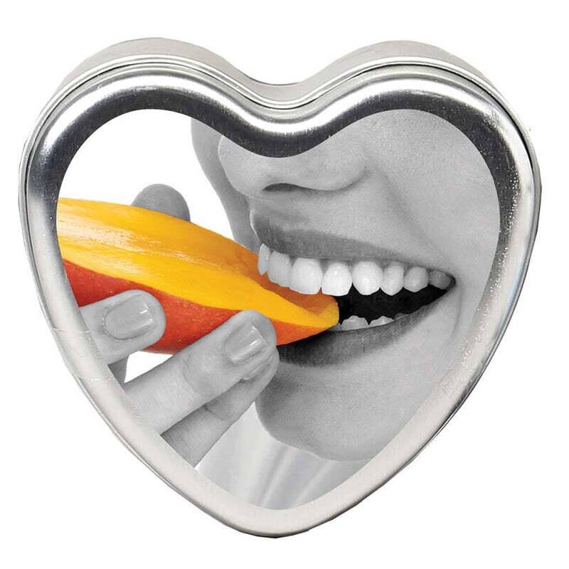 Edible Heart Candle - Mango - 4 Oz.