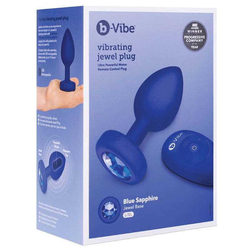 Vibrating Jewel Plug-Navy XL