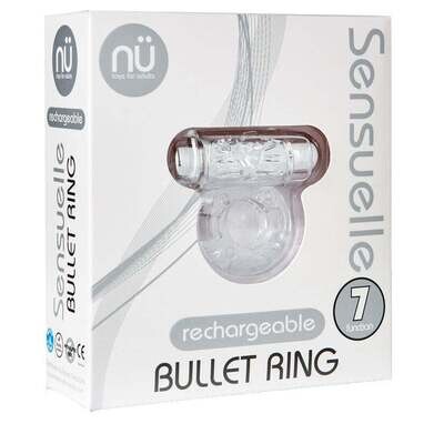 7 Function Rechargeable Bullet Ring -  Clear