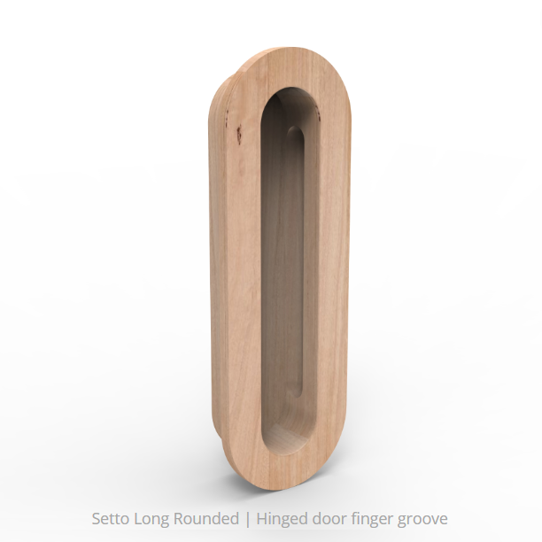 Door Handle | SETTO Long Rounded Timber Inset pull