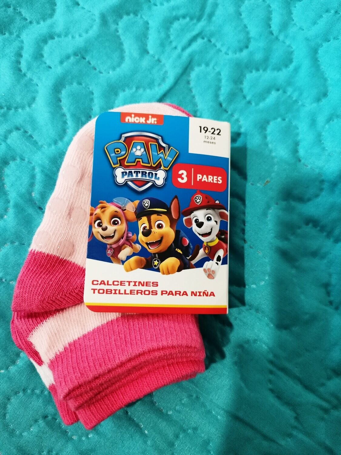 Calcetines niños Pack 3 pares PATRULLA CANINA tobillero antideslizante TALLA 19-22