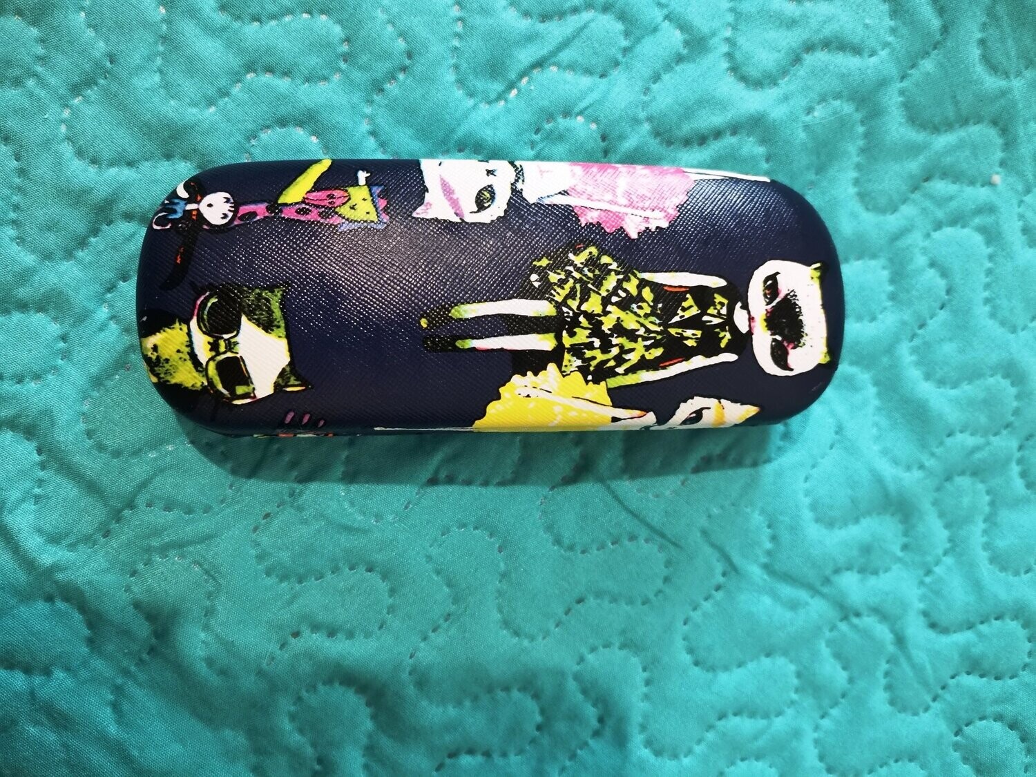 Funda gafas rígida motivo gatos AZUL MARINO