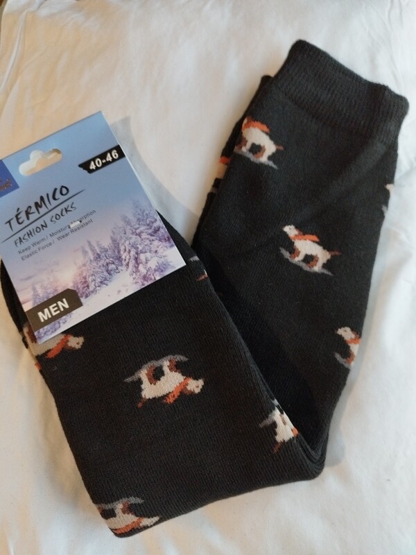 Calcetines hombre negro termico 40-46