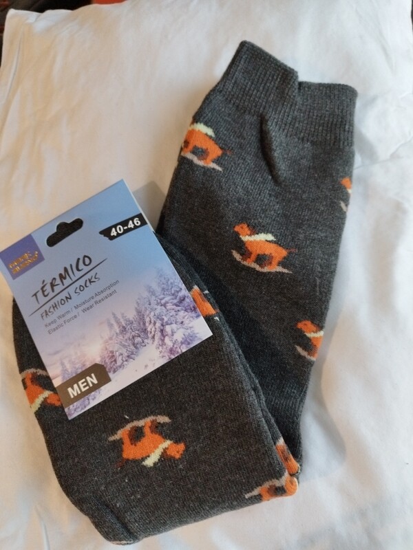 Calcetines hombre gris osc termico 40-46