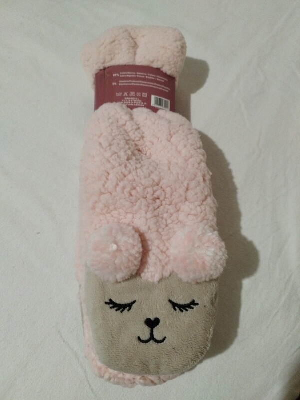 Calcetines borrego antideslizantes rosa TALLA 35-40