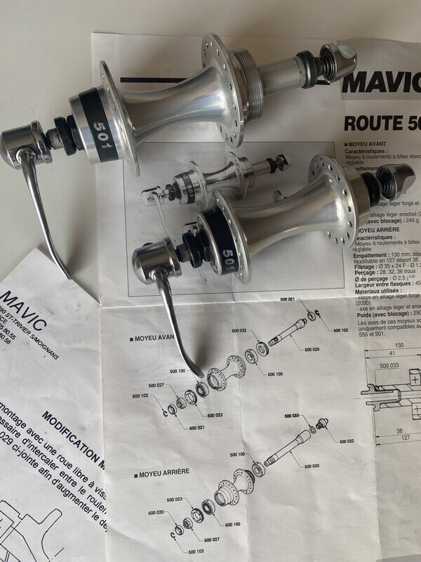 MAVIC 501 Hubset / 32 hole / Thread 1,37 x 24 TPI (BSA) / 7- and 8-speed freewheel