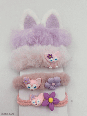 GIRLS FLUFFY HAIR ACCESSORIES 4 PC SET GIRLS FLUFFY HAIR ACCESSORIES 4 PC SET