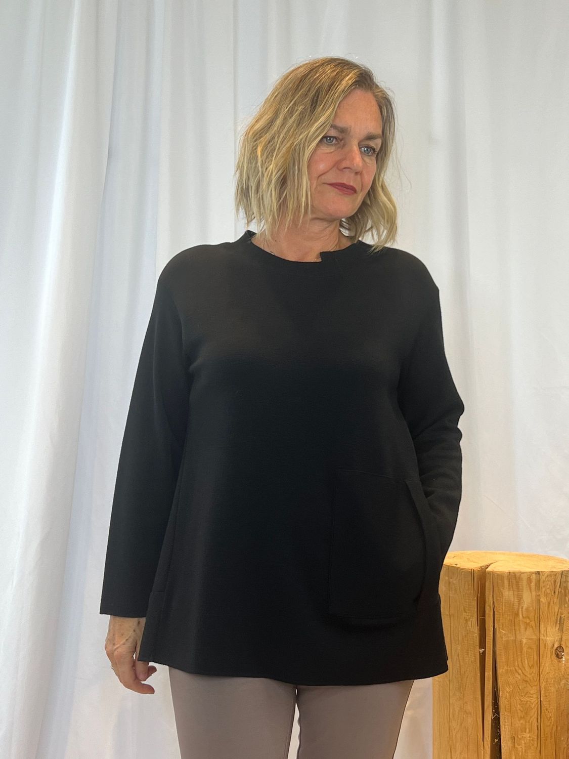 Maglia misto lana con tasca Jurerê